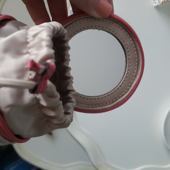 SOLDCoach Jewelry Pink/Khaki Bow Zipper Pouch Case - Picture 6 of 8